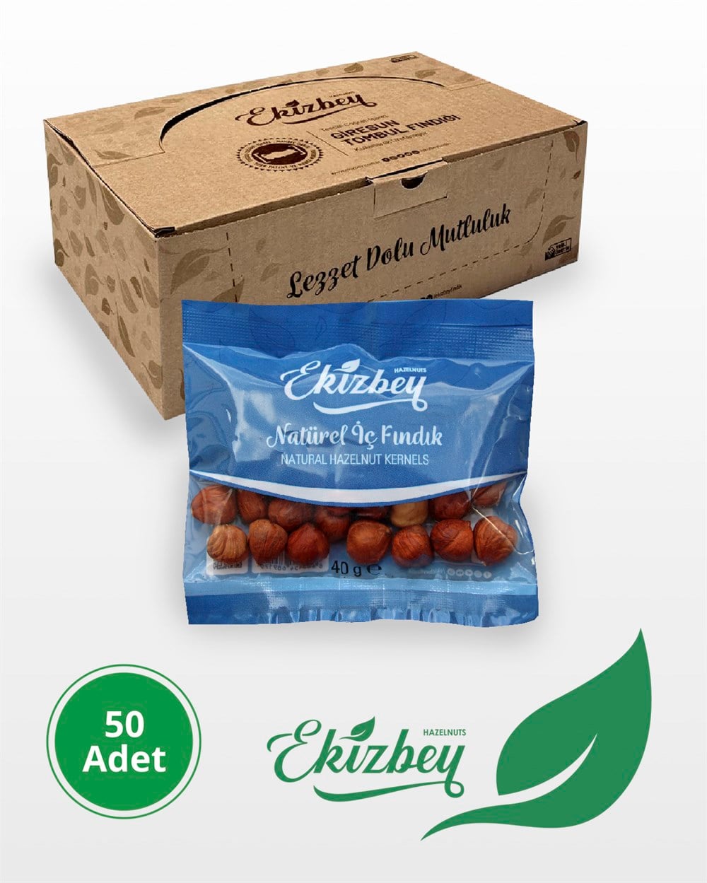 Ekizbey Natürel Fındık 40g 50 Adet