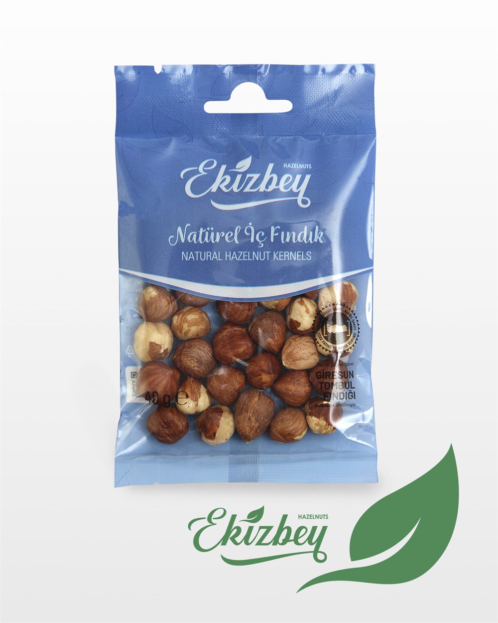 Ekizbey Natürel İç Fındık 40g Yastık Paket