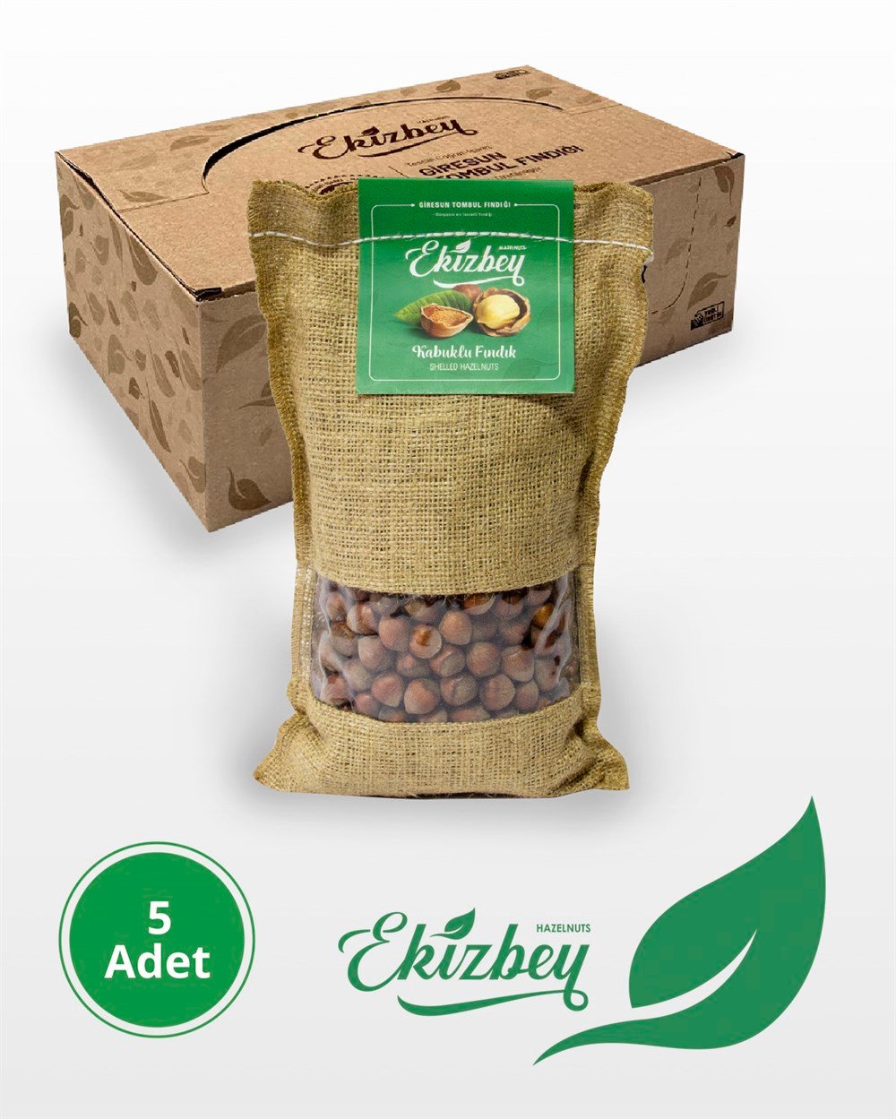 Ekizbey Kabuklu Fındık 1kg 5 Adet