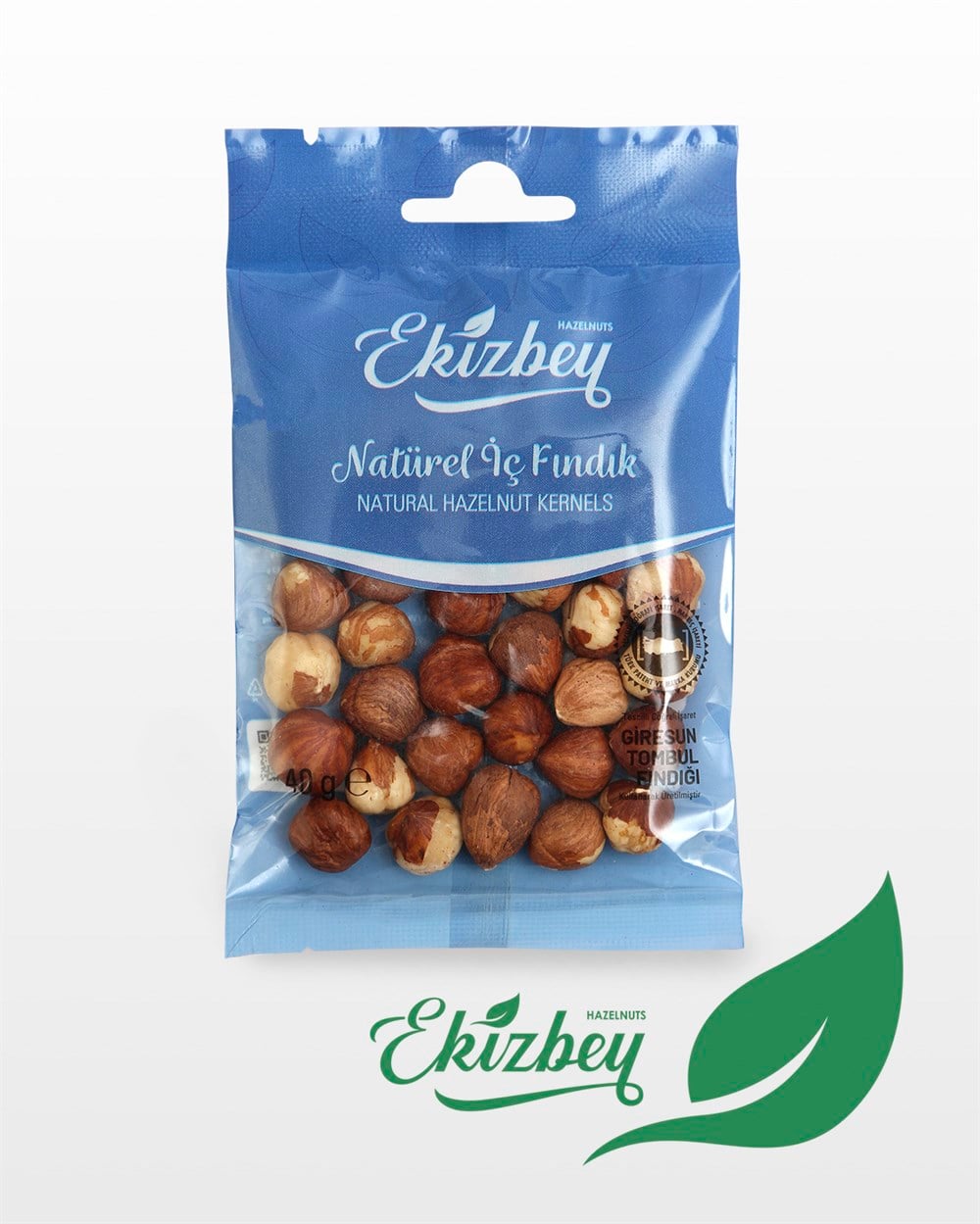 Ekizbey Natürel İç Fındık 40g Yastık Paket