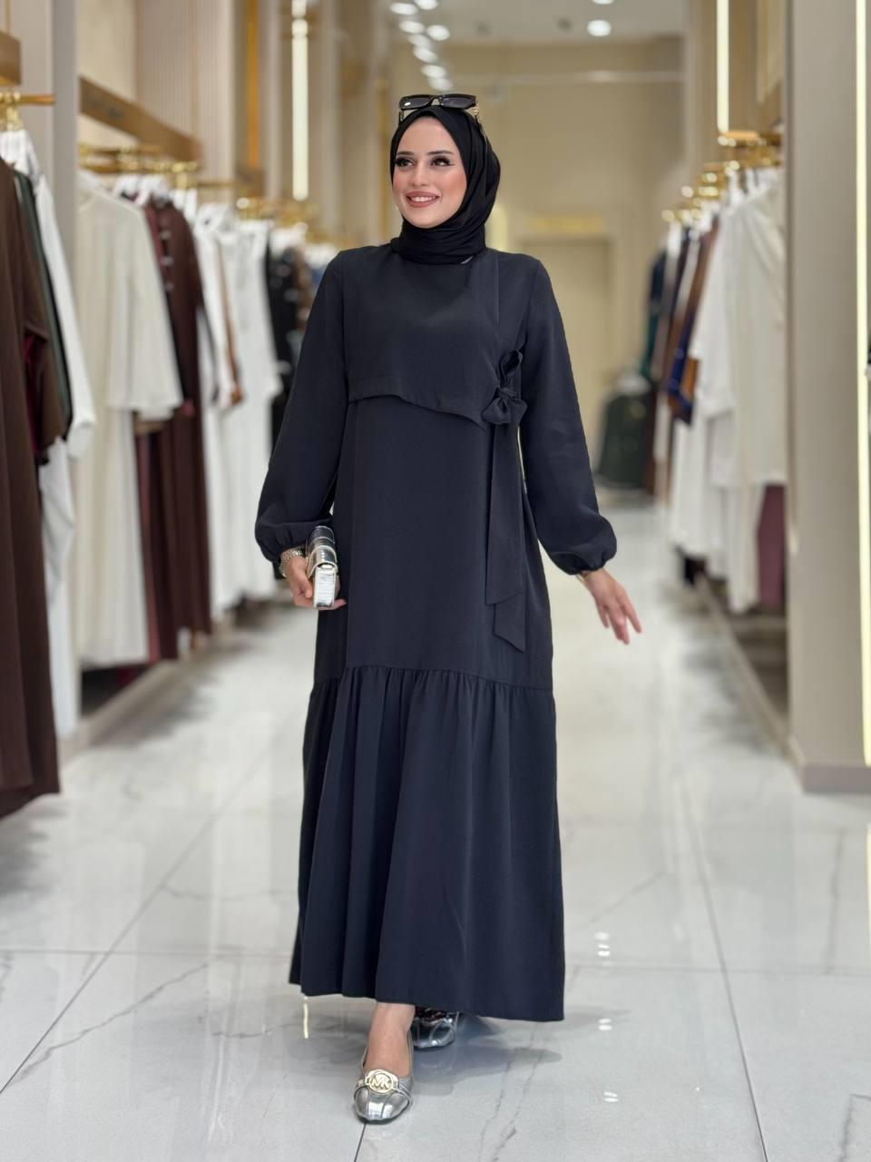 Bağlama Detaylı Elbise Siyah