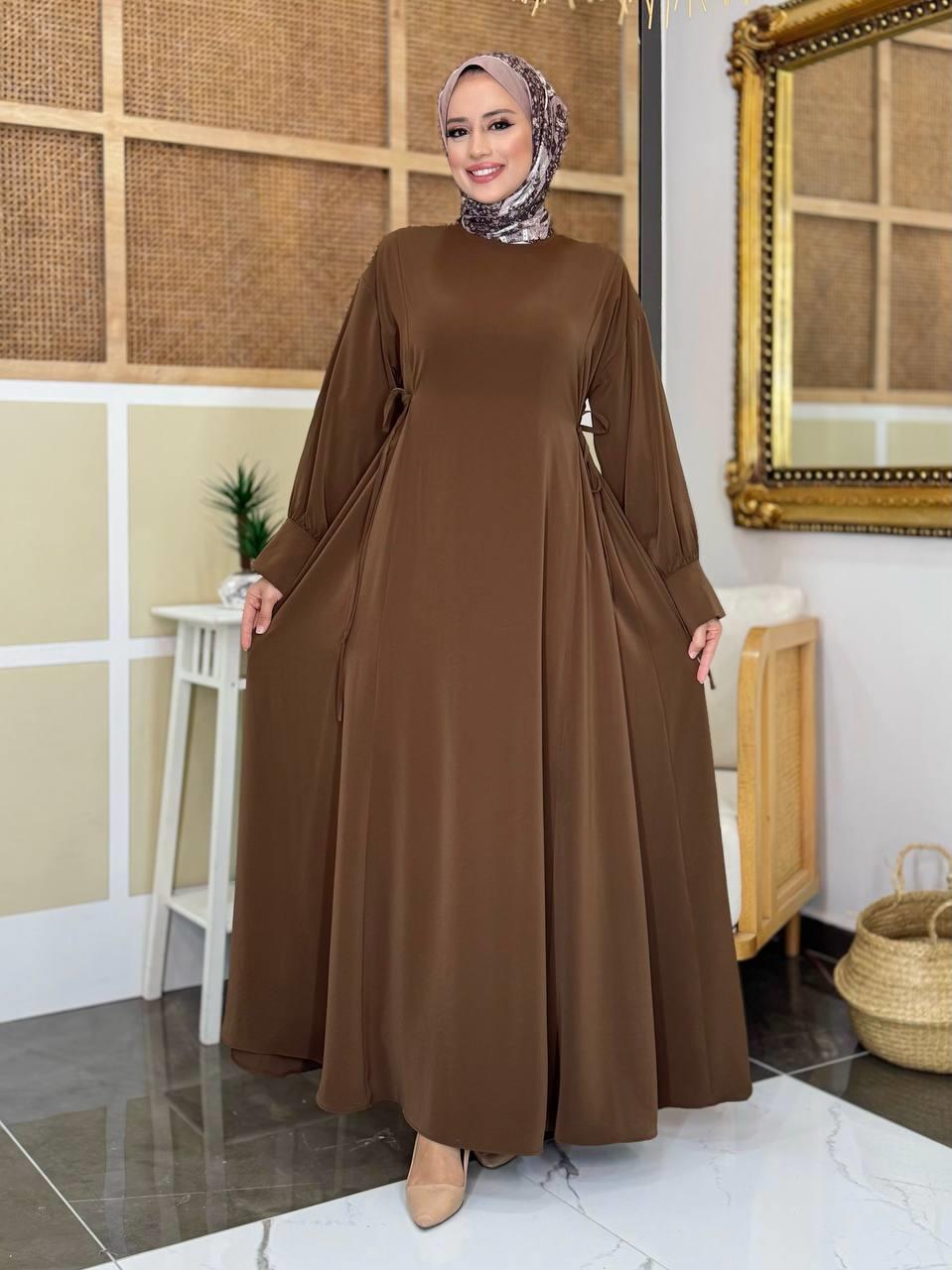 Bağlamalı Elbise Kahverengi