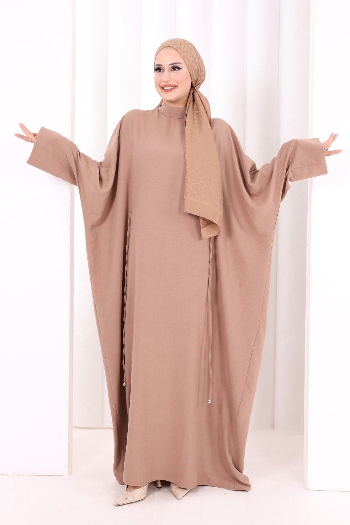 Çapraz Bağlamali Elbise Somon