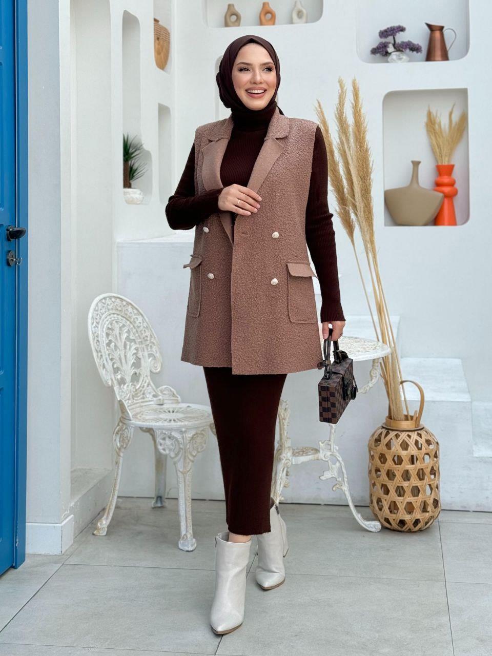 Cepli Yelek Kahverengi