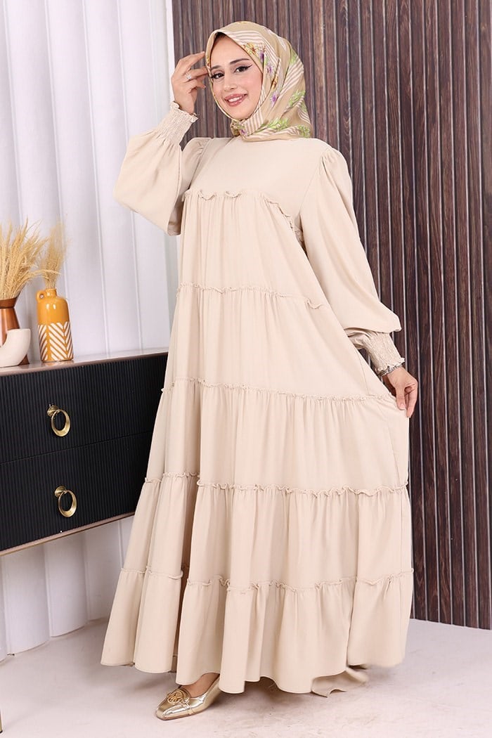 Dubai Katlı Salaş Elbise Taşa