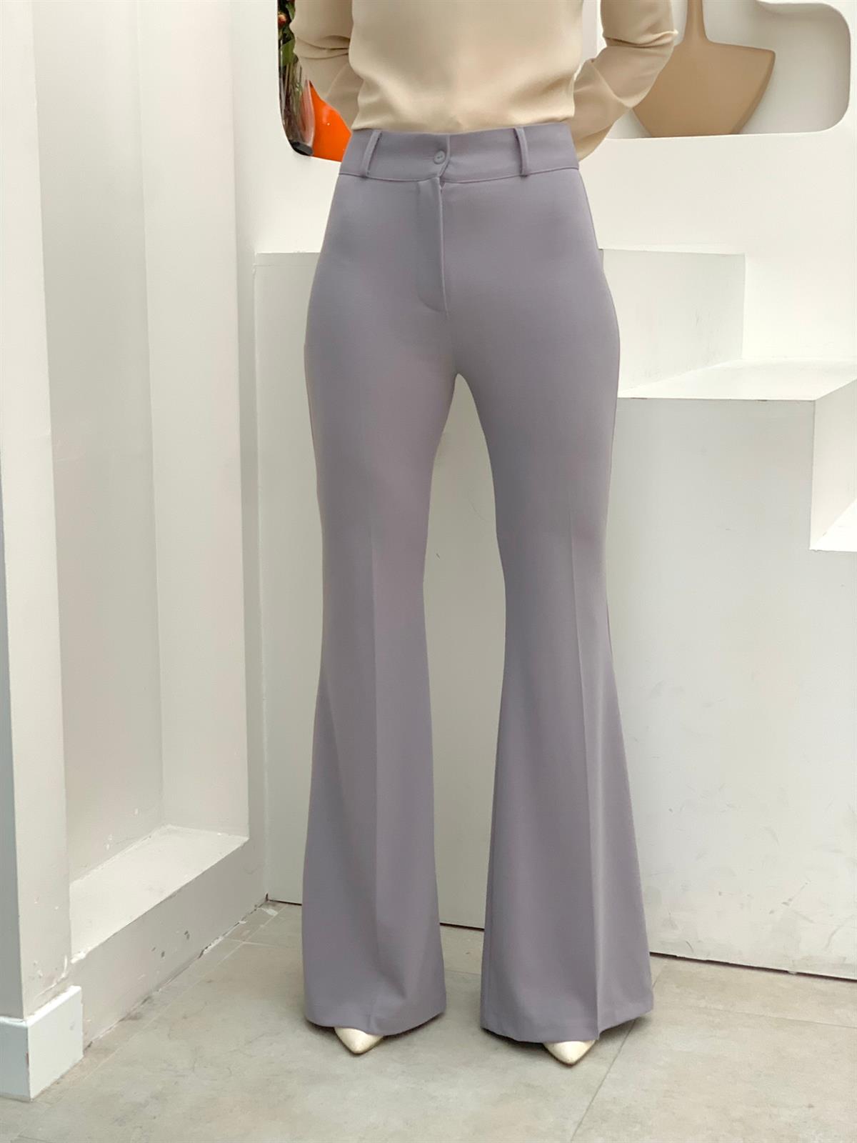 Gri İspanyol Paça Pantolon