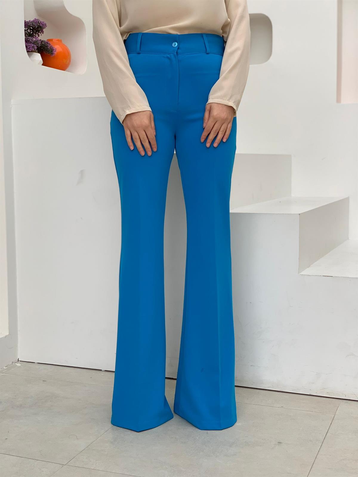 Mavi İspanyol Paça Pantolon