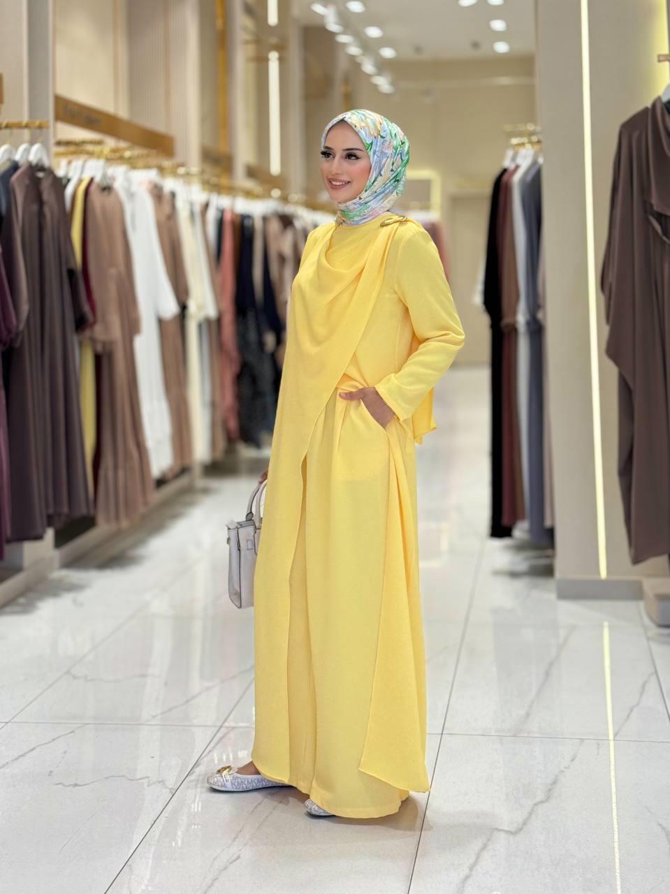 Pantolon Tunik Takım Sarı