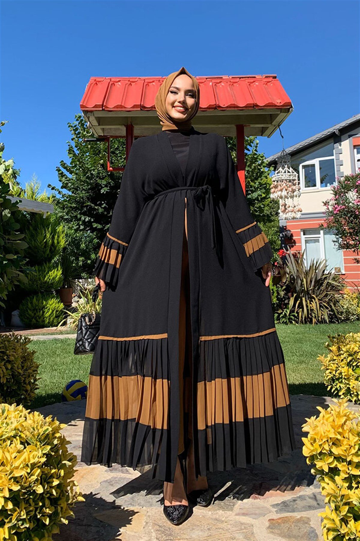 Siyah Taba Abaya Takım 