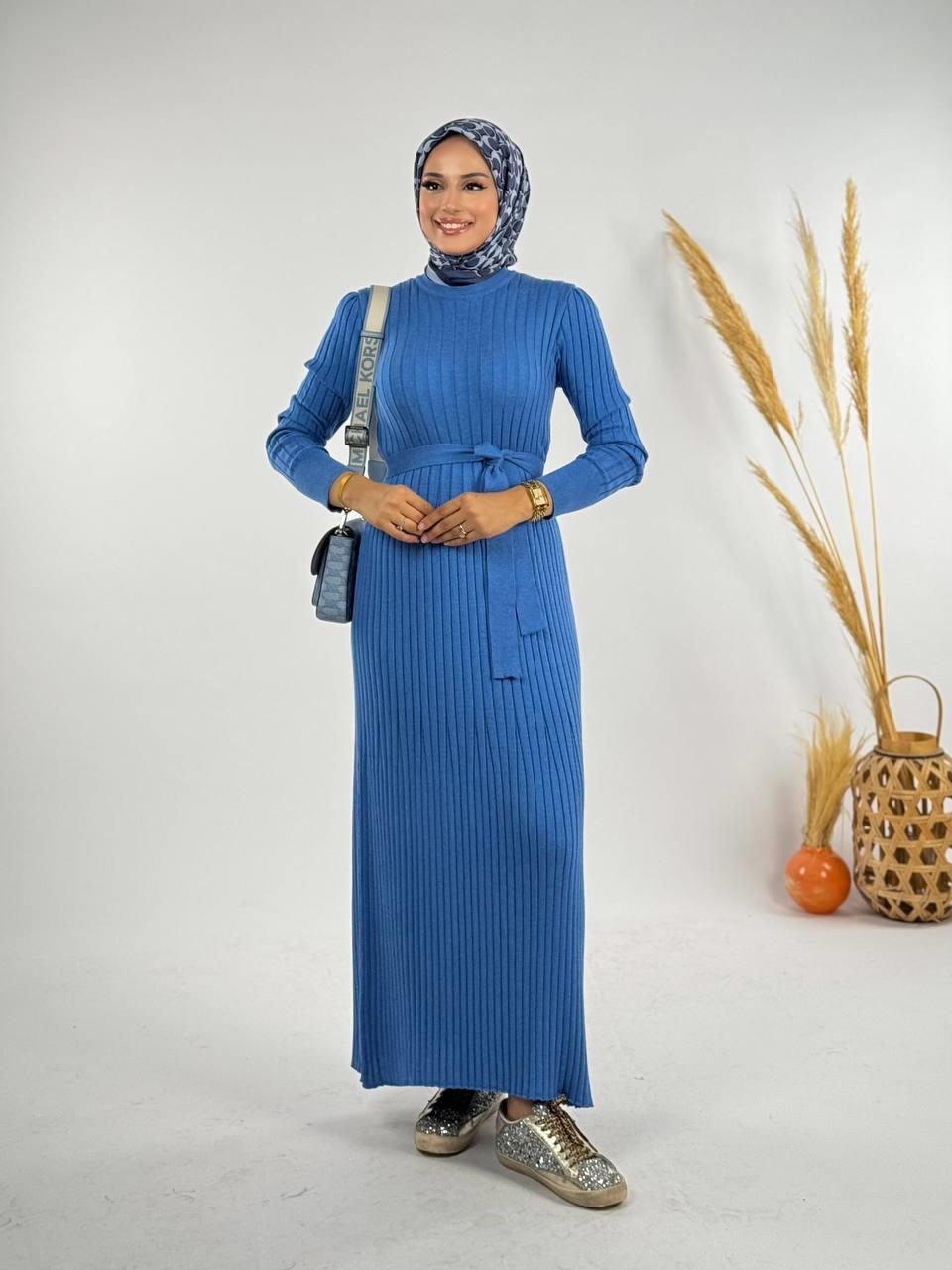 Triko Elbise İndigo