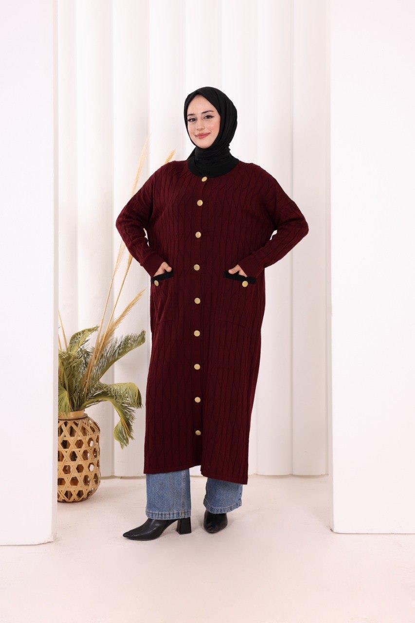 Triko Hırka Mürdüm 