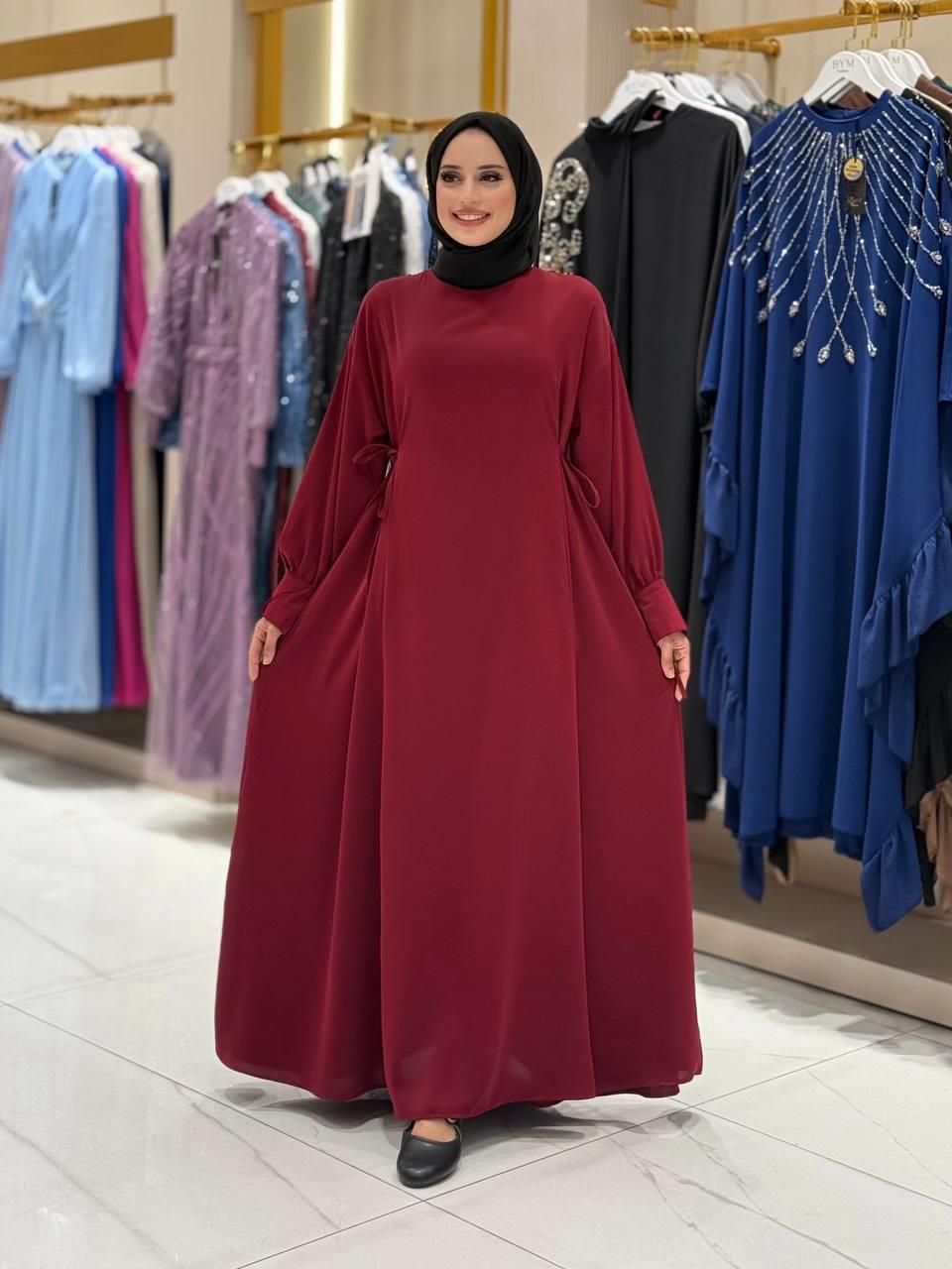 Bağlamalı Elbise Bordo 