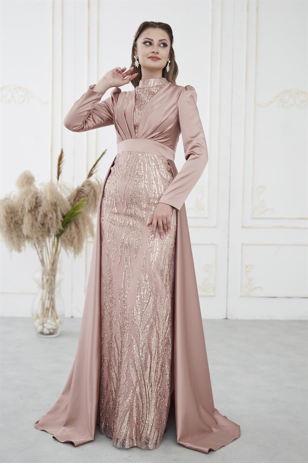 Bella Tesettür Abiye Bakır