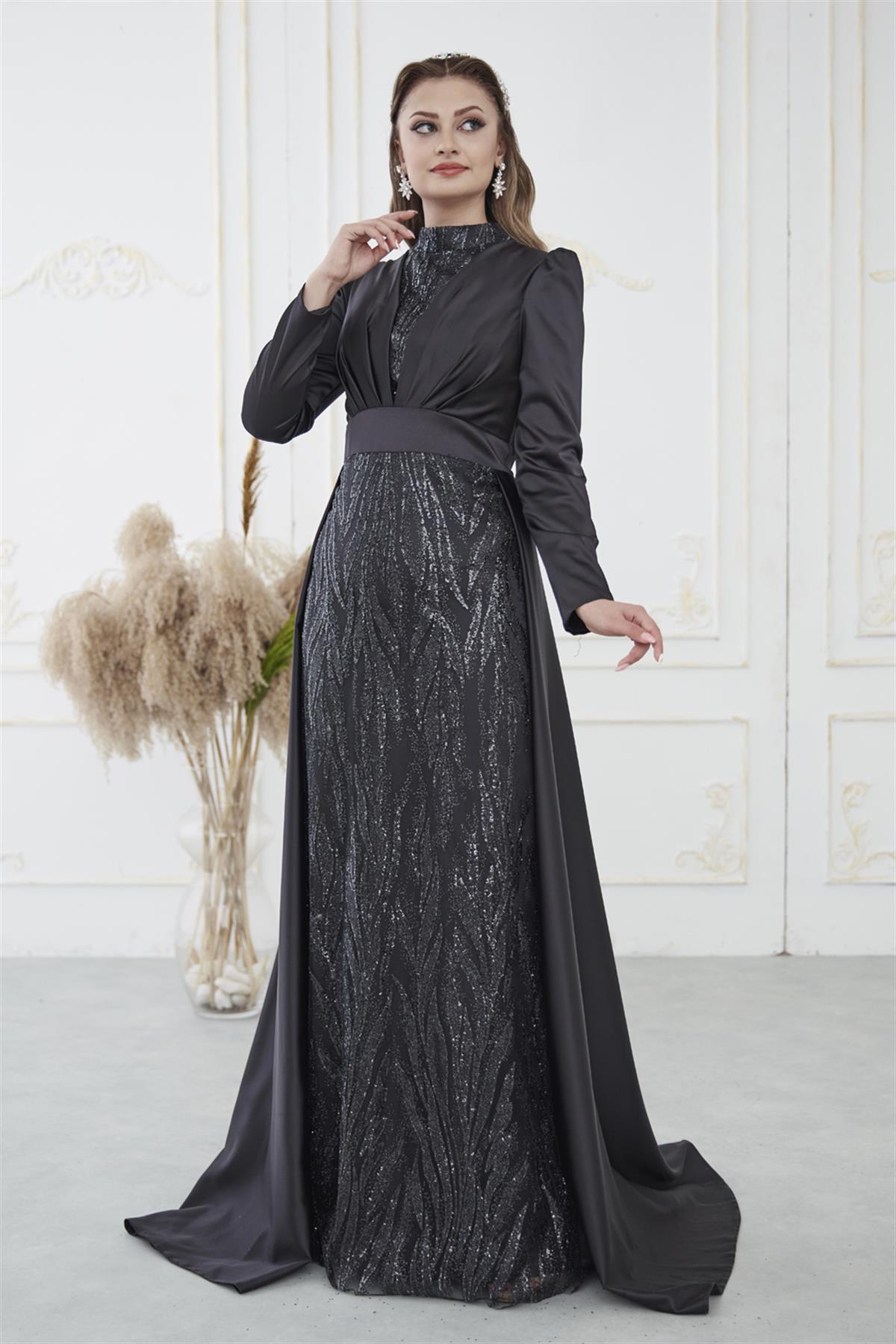 Bella Tesettür Abiye Siyah