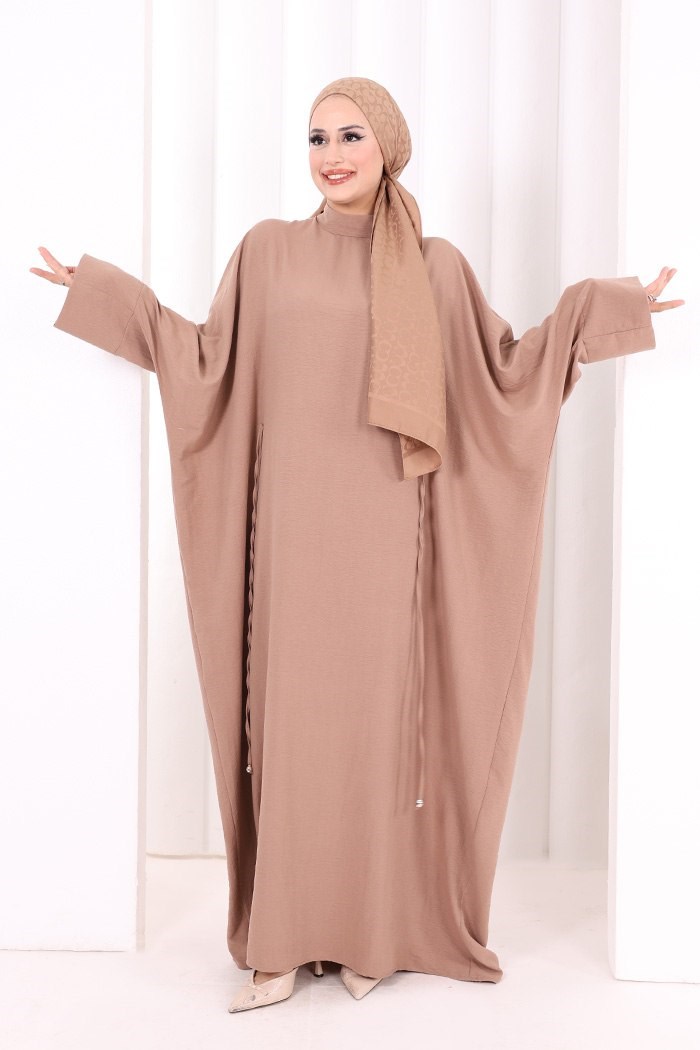 Çapraz Bağlamali Elbise Somon