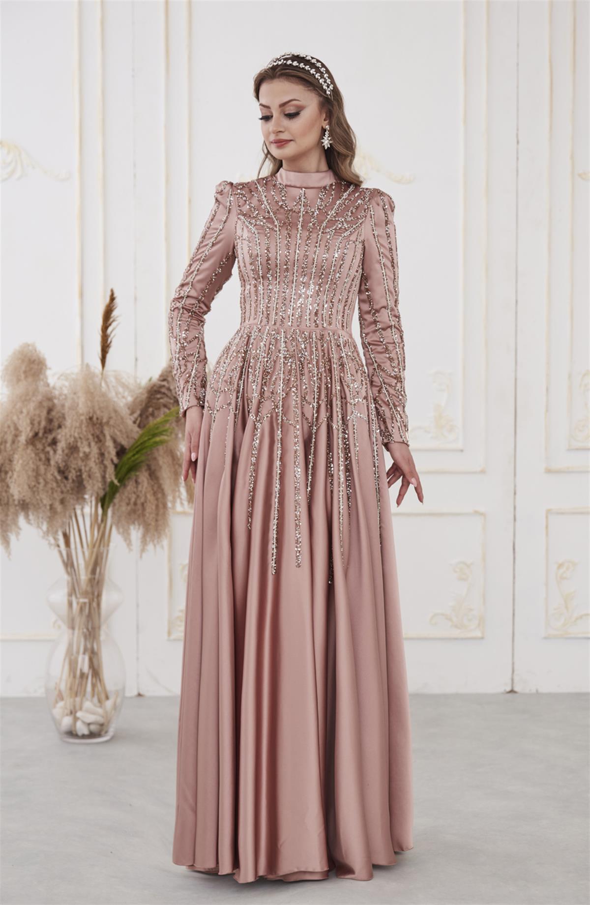 Emma Tesettür Abiye Somon