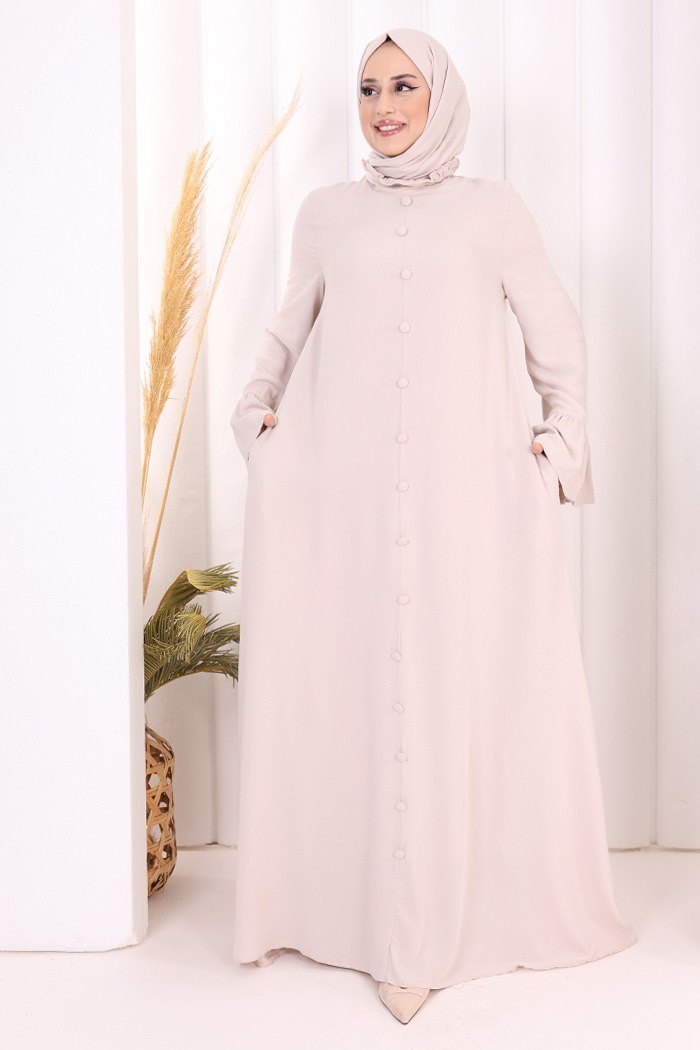 Fırfır Detayli Şal Hediyeli Elbise Taş