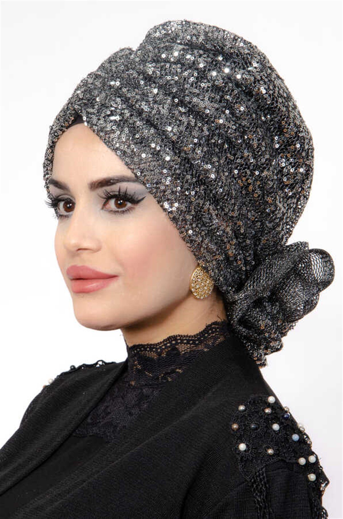 Gümüş Payet Abiye Bone