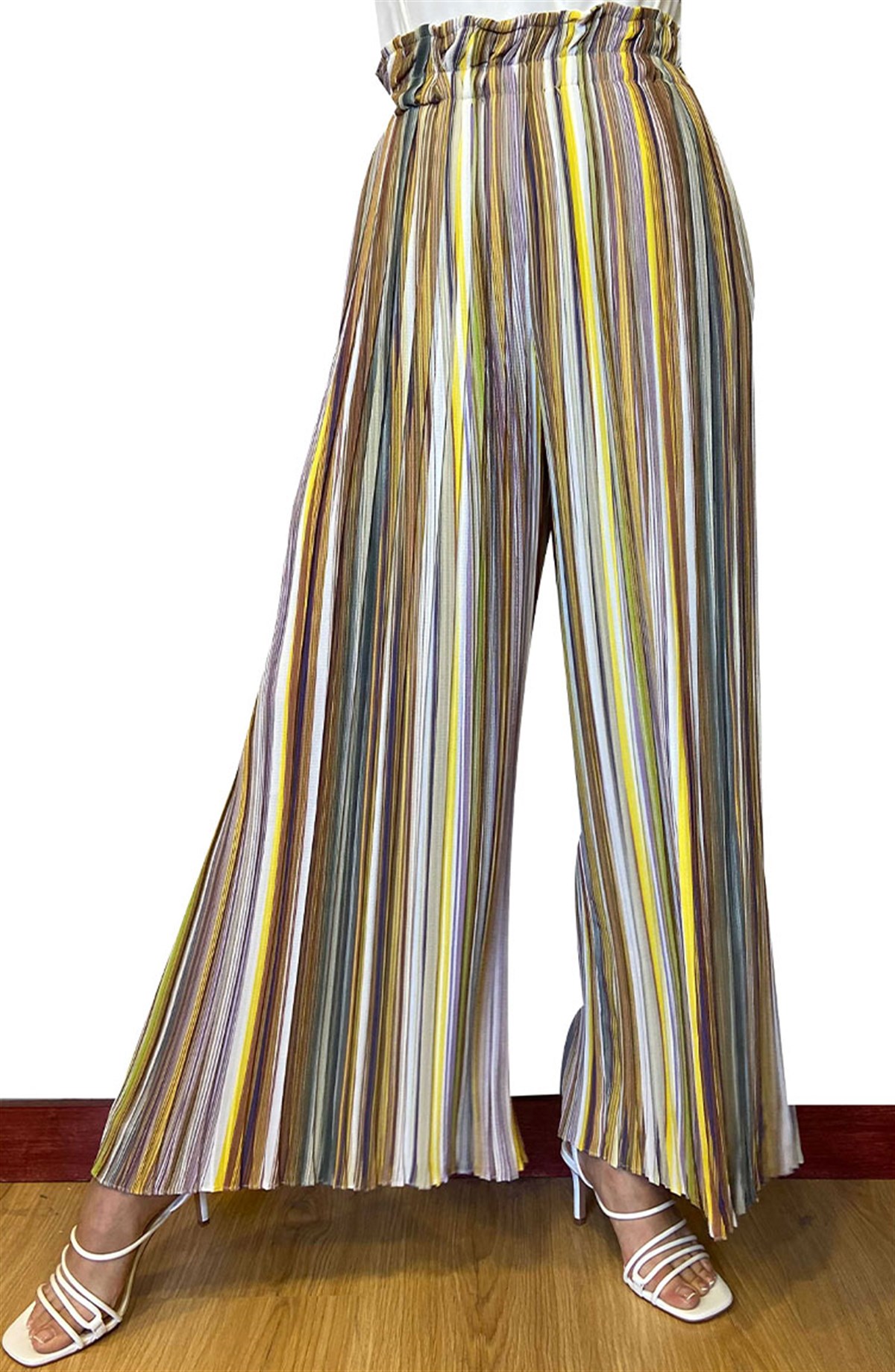 Hardal Çizgili Pantolon