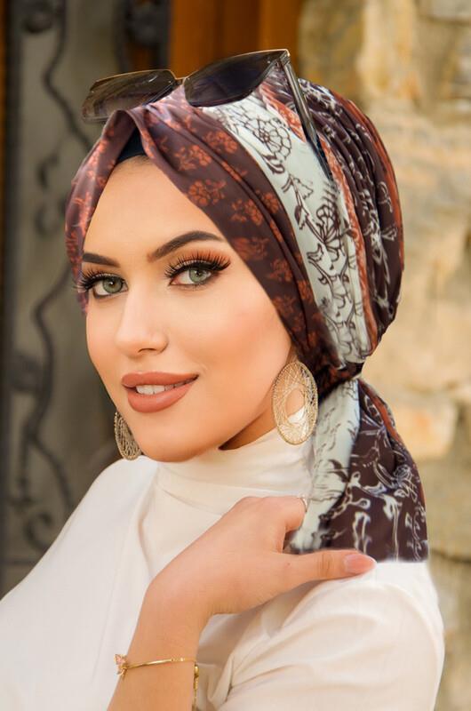 Pudra Batik Baskılı Tokalı Bone