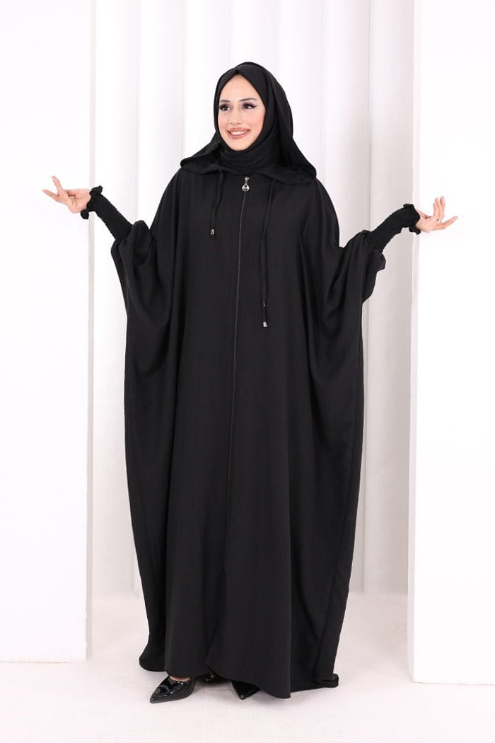 Kapüşonlu Ferace Siyah