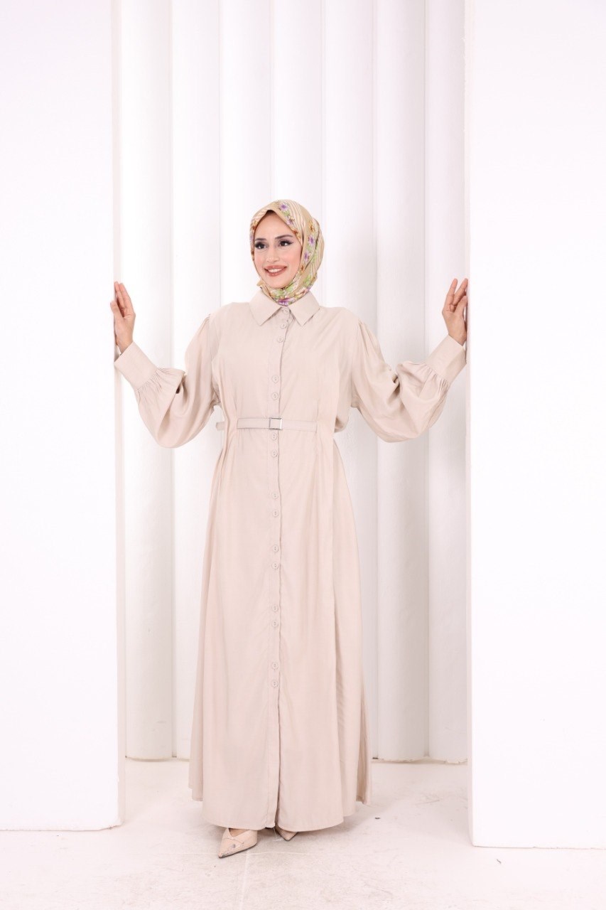 Kemerli Kloş Elbise Taş