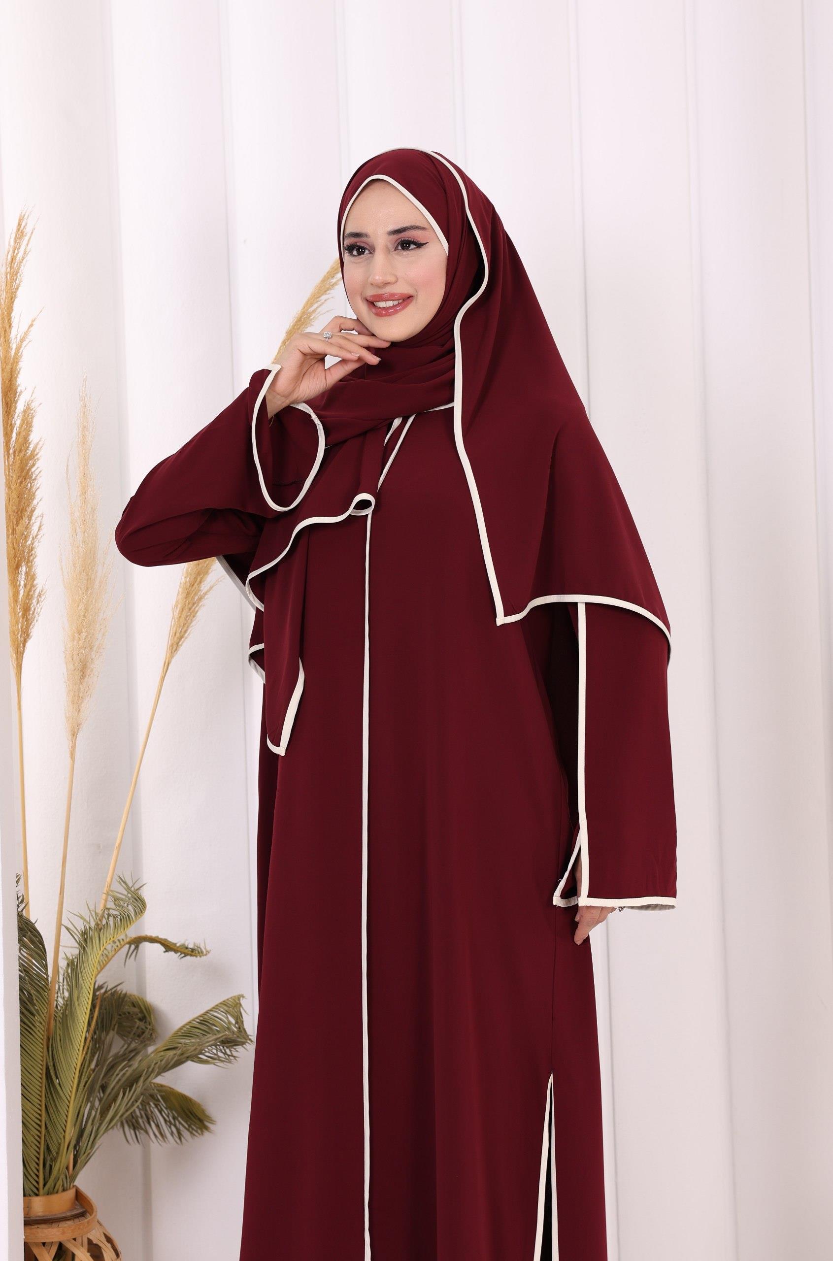 Pantolon Tunik Ve Şal Takım Mürdüm 