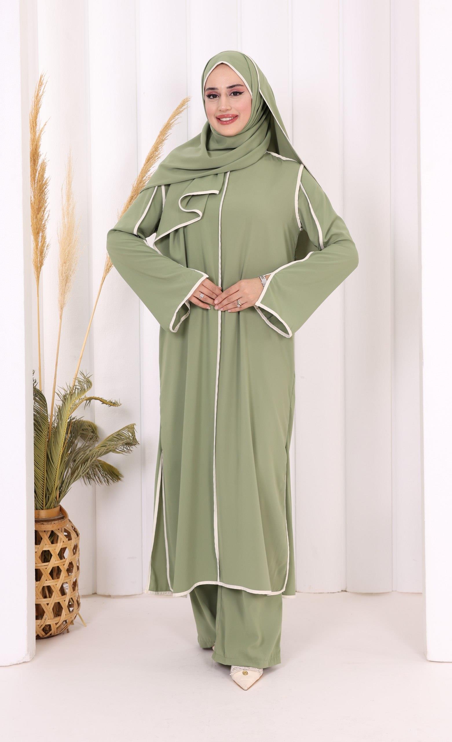 Pantolon Tunik Ve Şal Takım Yeşil 