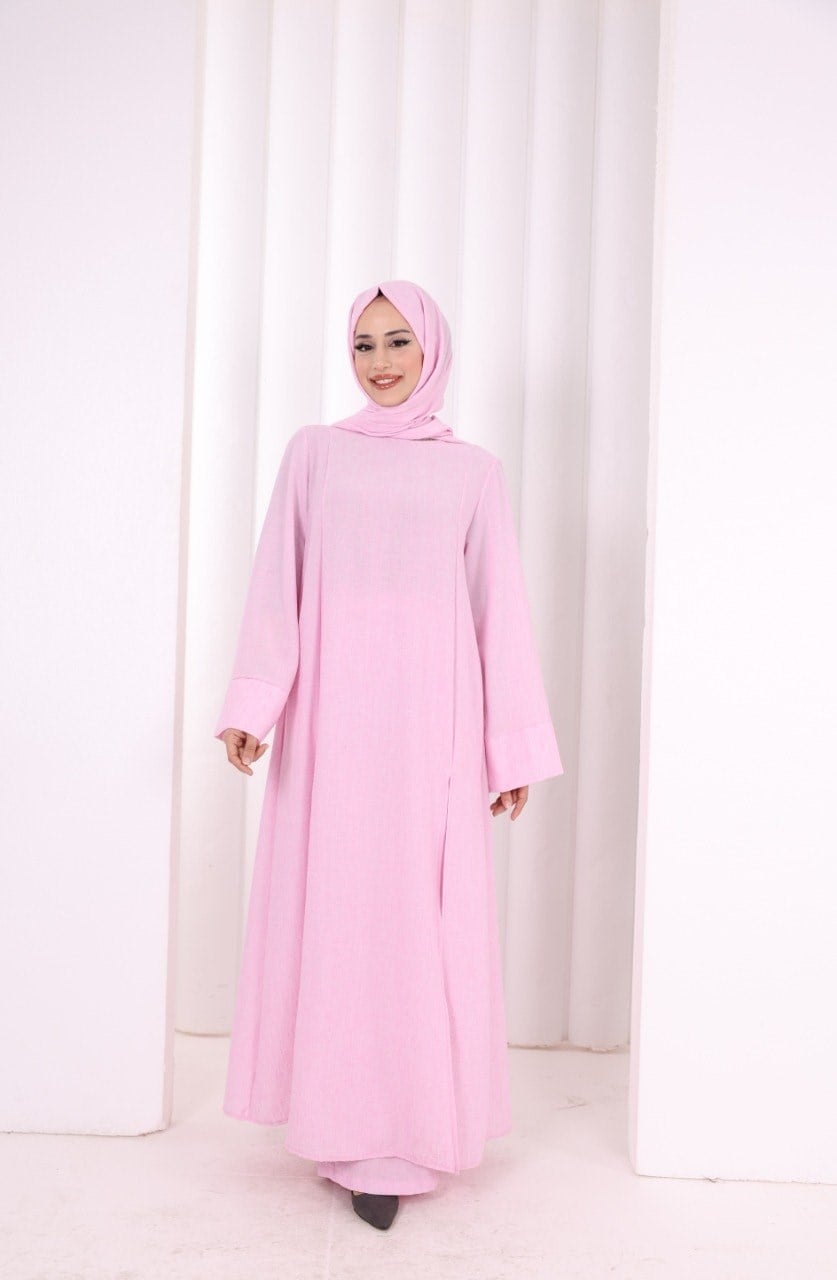 Pantolun Tunik Şal Takım Pembe