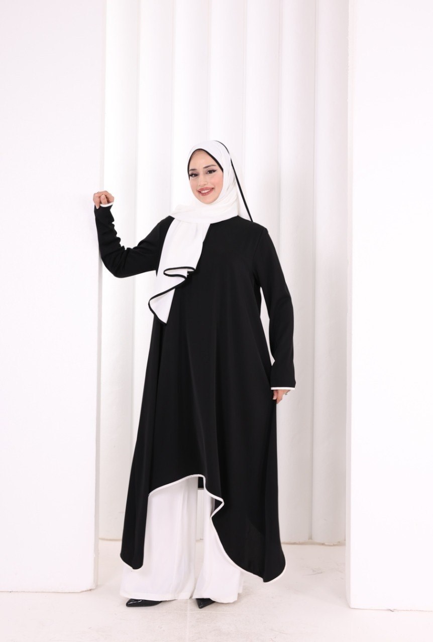 Pantolun Tunik Şal Takım Siyah