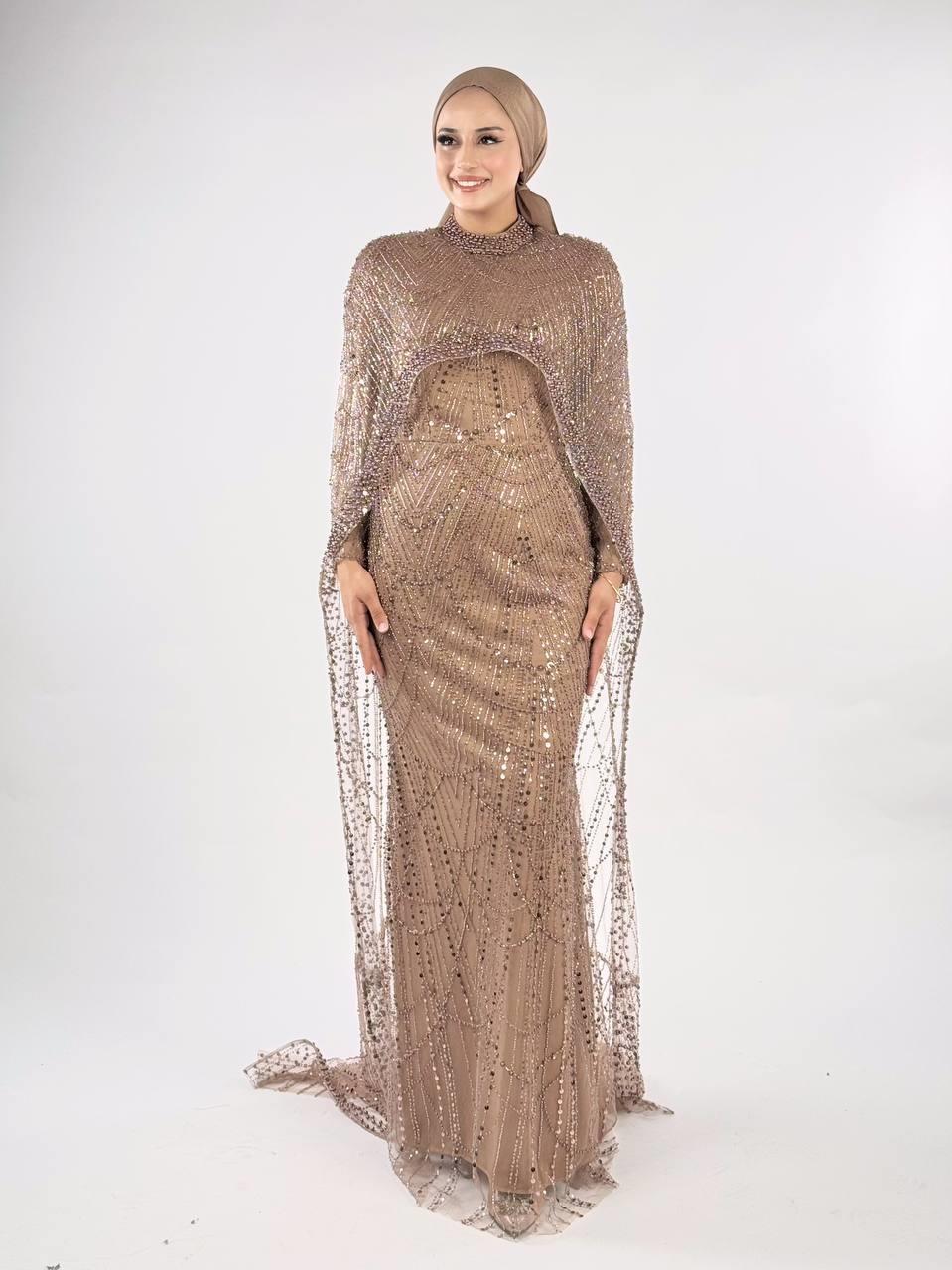 Pelerinli Abiye Vizon