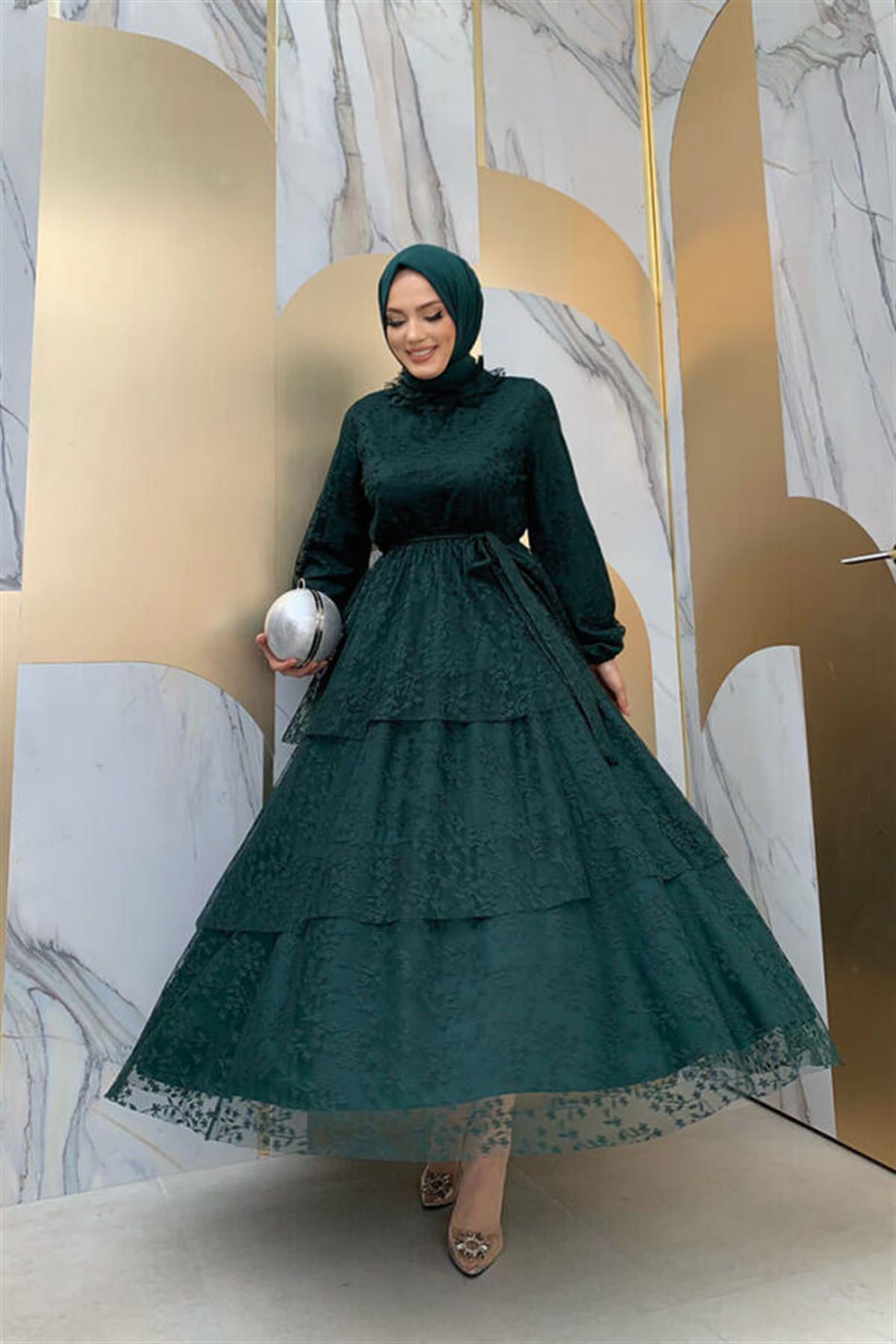 Gri Dantel Kat Elbise 