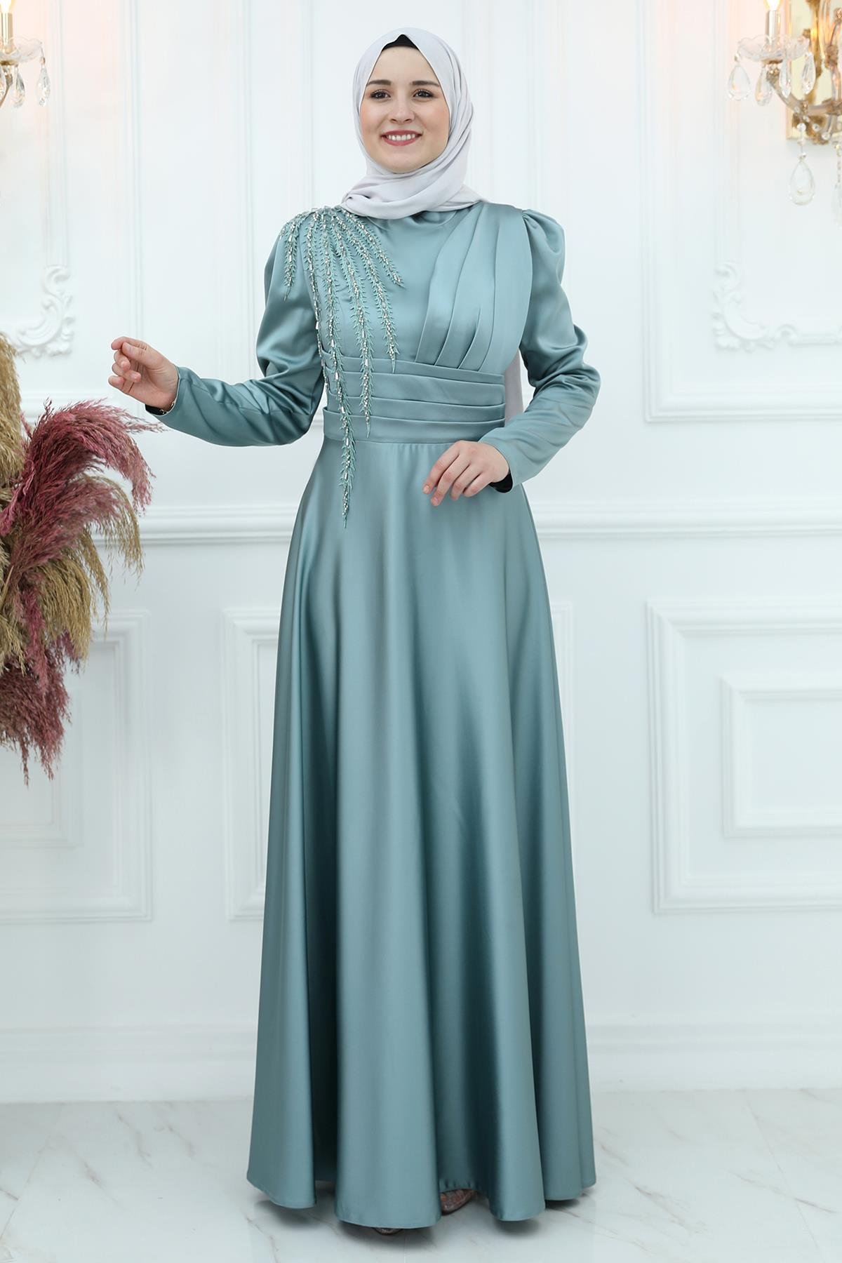 Saten Abiye Çağla Yeşili