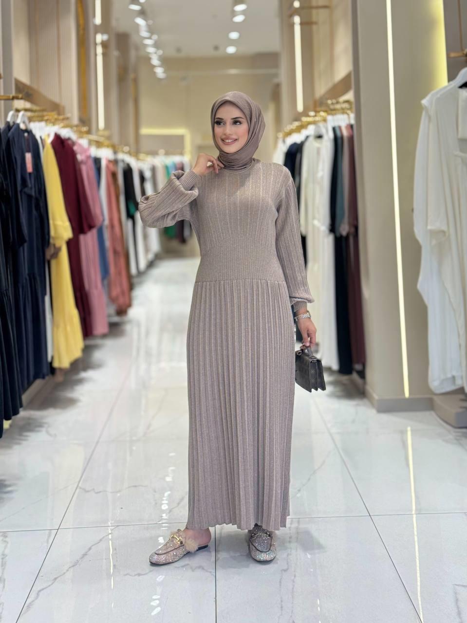 Simli Triko Elbise Lacivert