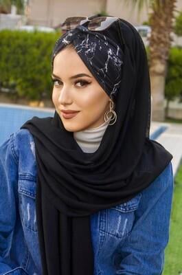 Siyah Desenli Burgu Şal