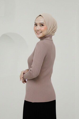 Hardal Balıkçı Yaka Triko Kazak 