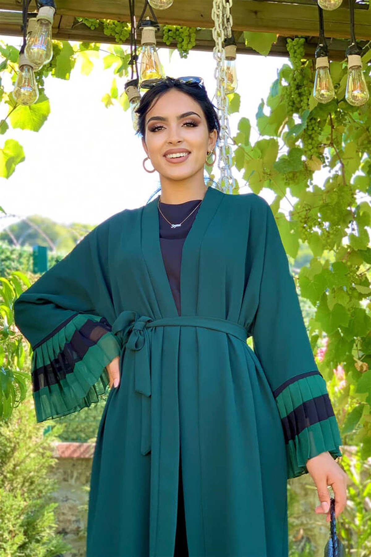 Zümrüt Abaya Takım 