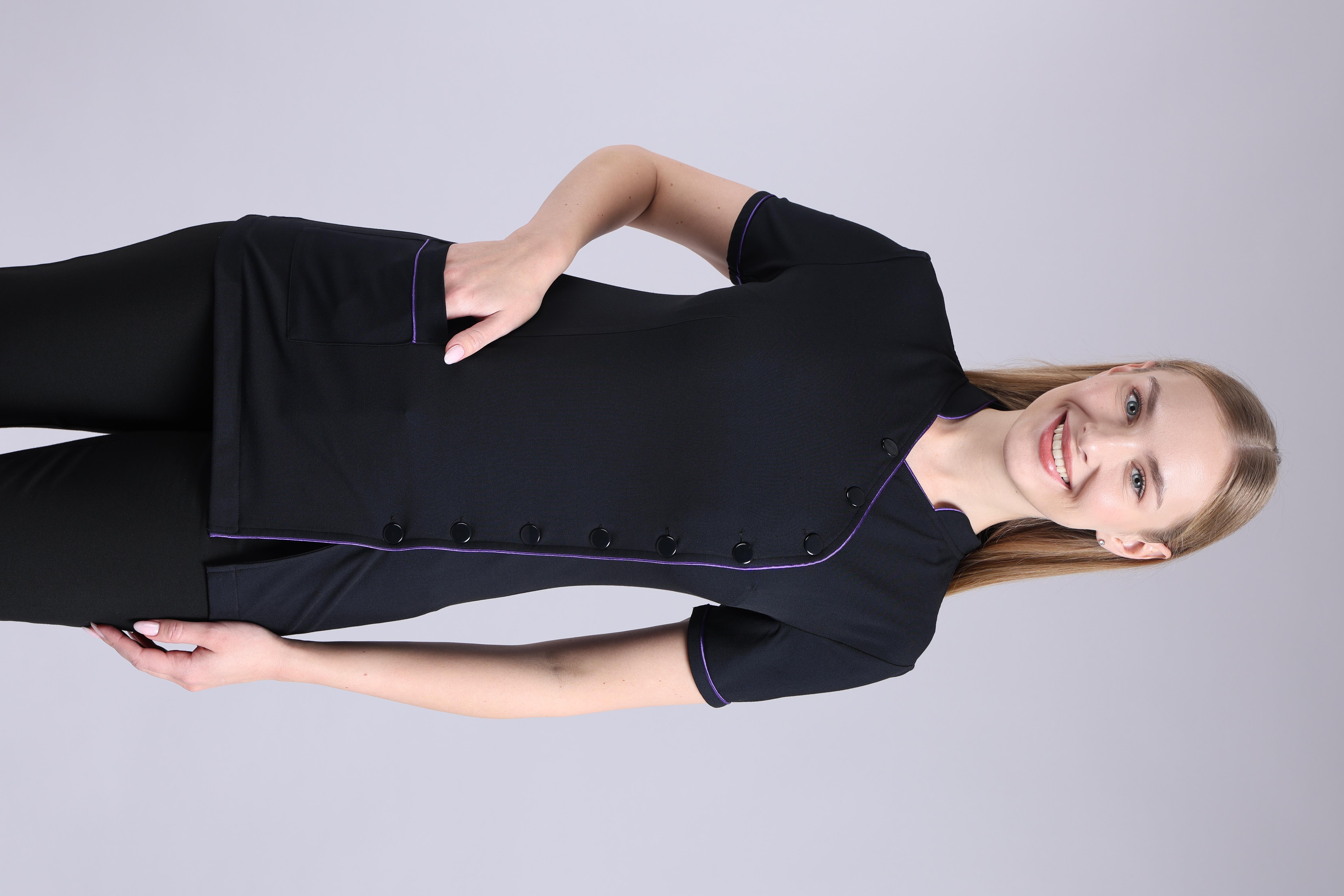 9 DÜĞMELİ Gold Biyeli Siyah Önlük