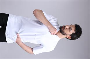 Ön Çıt Çıtlı  Erkek Beyaz Önlük