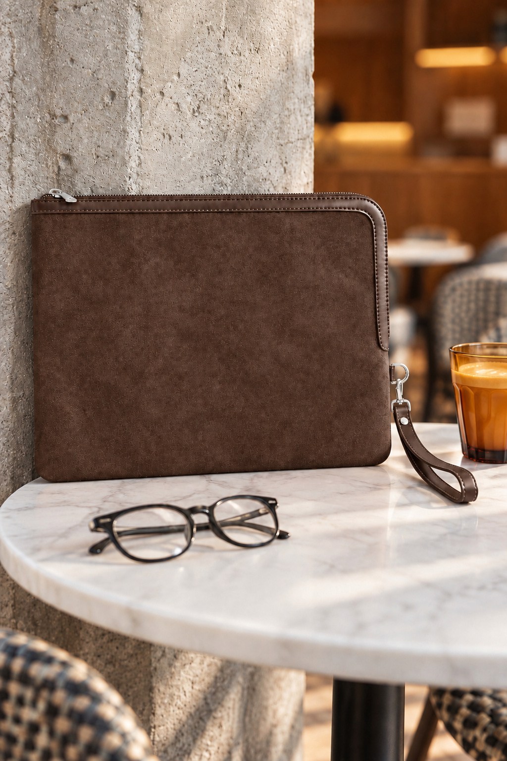 13 İnç Tablet ve Laptop Taşıma Çantası Kahverengi Süet