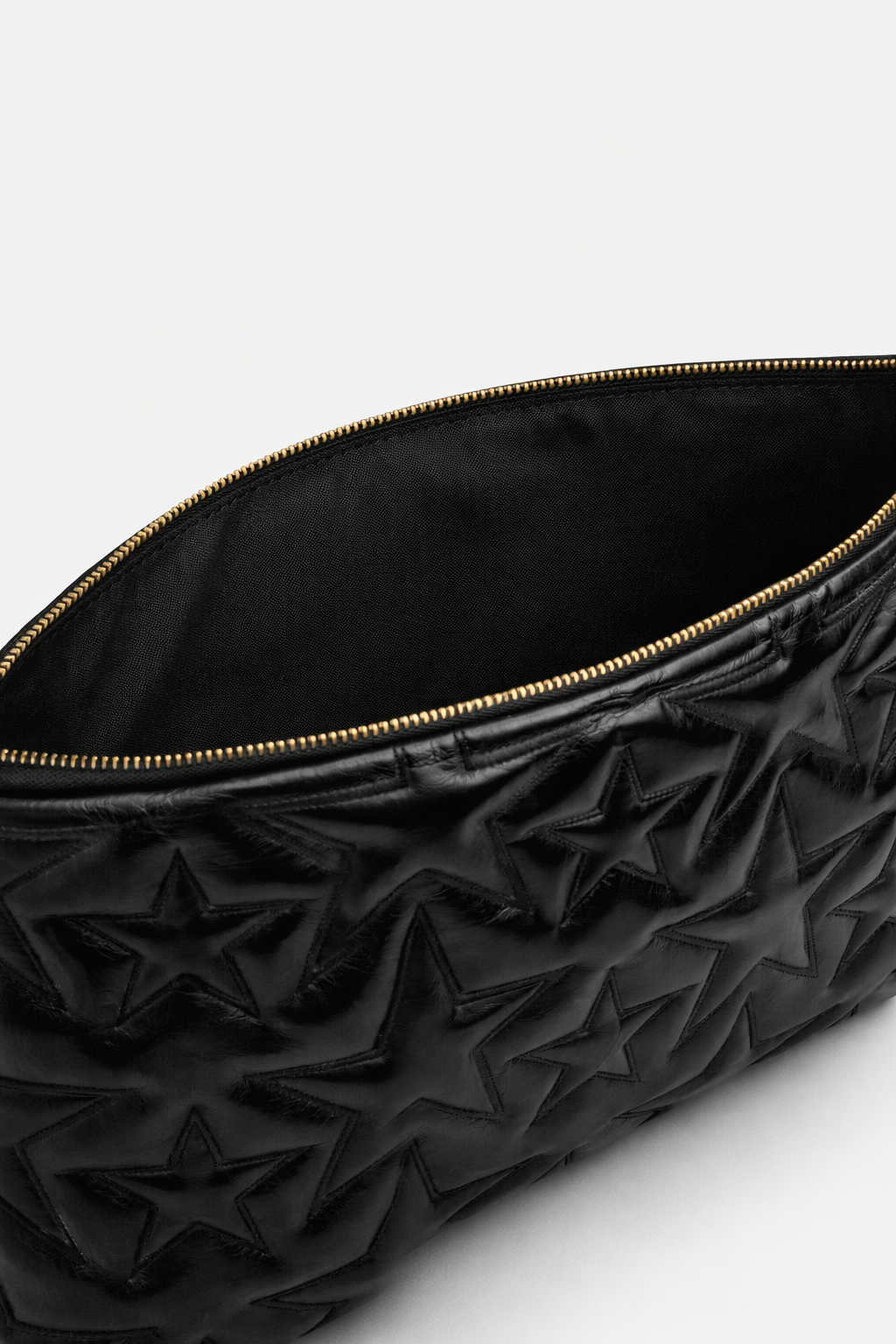 Yıldız Desenli Parlak Kadın El Çantası – Şık Clutch Çanta Siyah