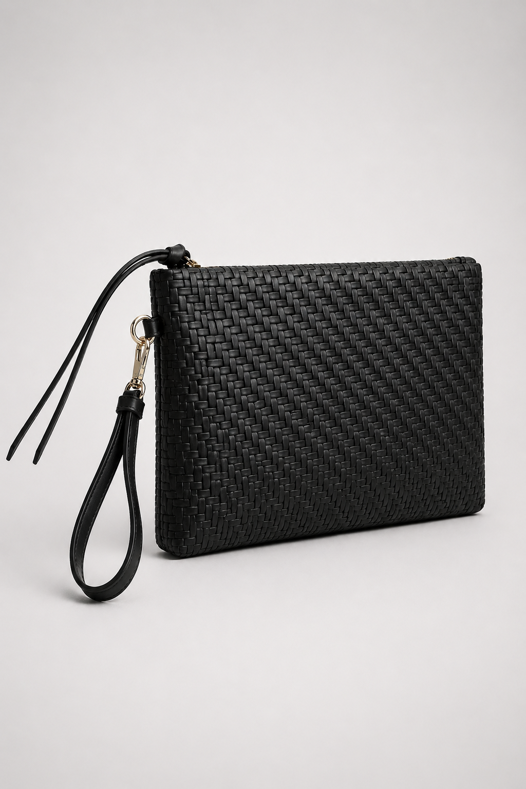 Örgü Dokulu El Çantası – Şık Clutch & Bilek Askılı Günlük Kullanım Çanta Siyah