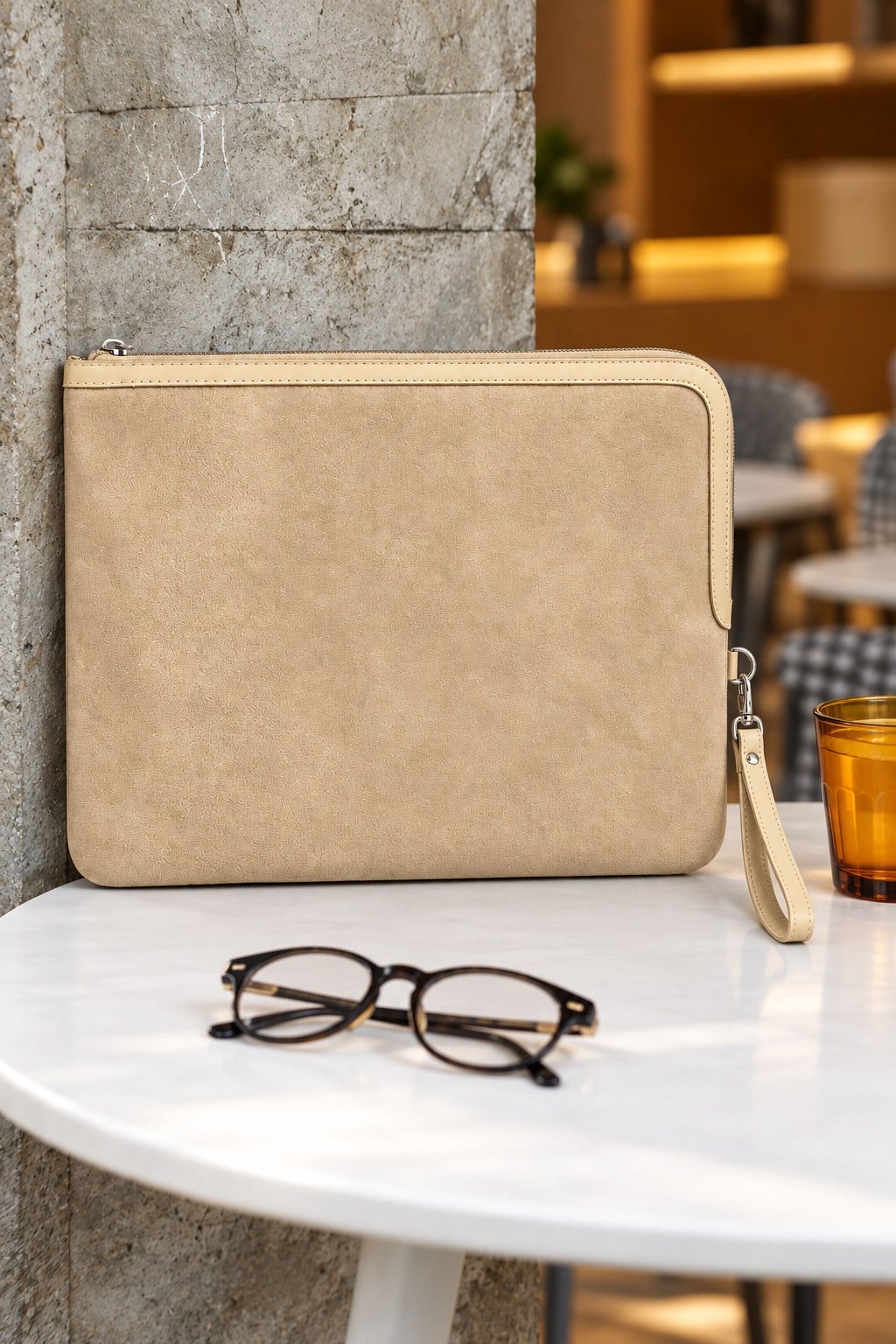 13 İnç Tablet ve Laptop Taşıma Çantası Vizon Süet