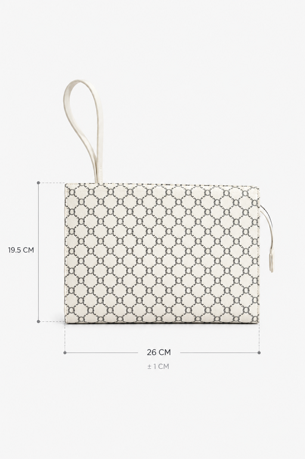 Monogram Desenli El Çantası – Şık & Günlük Kullanım Omuz Çantası Beyaz