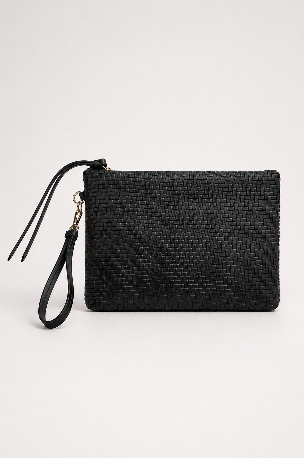 Örgü Dokulu El Çantası – Şık Clutch & Bilek Askılı Günlük Kullanım Çanta Siyah