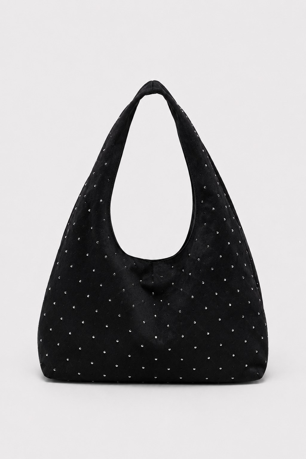 Süet Shopper Yumuşak  Form Omuz Çantası Siyah