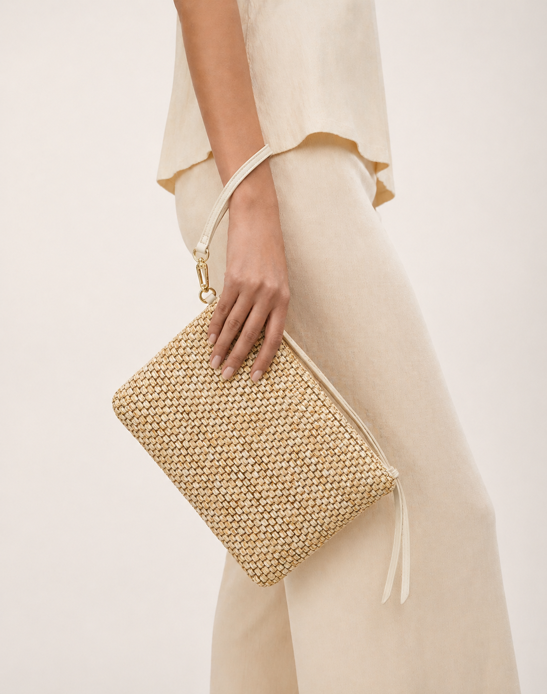 Clutch Çanta – Modern Dokulu Tasarım, Şık & Günlük Kullanım Krem