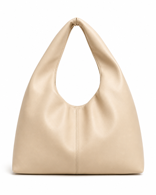 Shopper Omuz Çantası – Yumuşak Form Vintage Model Krem