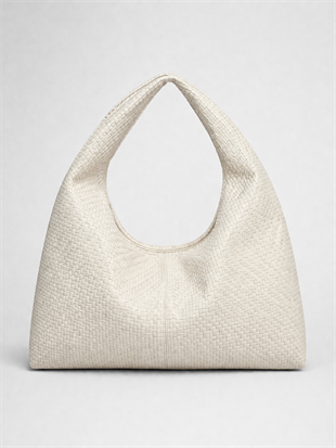 Shopper Omuz Çantası – Yumuşak Form Vintage Model Beyaz