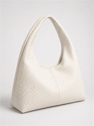 Shopper Omuz Çantası – Yumuşak Form Vintage Model Beyaz